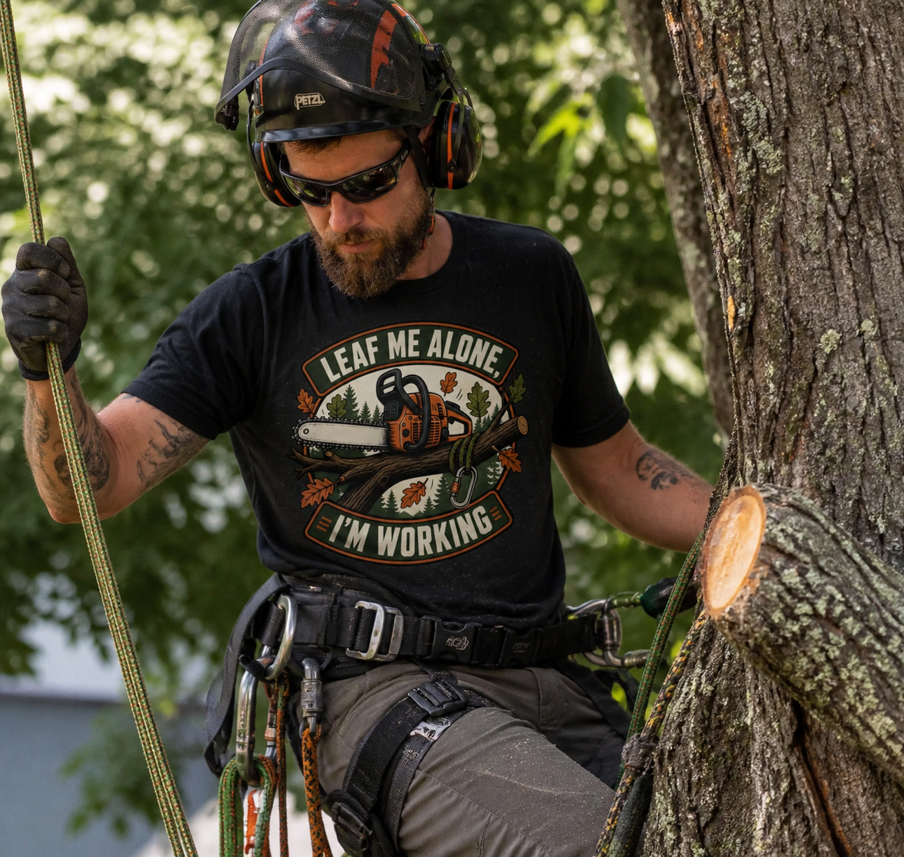 "Leaf Me Alone, I'm Working" – Funny Arborist T-Shirt